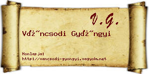 Váncsodi Gyöngyi névjegykártya