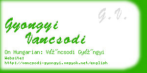 gyongyi vancsodi business card